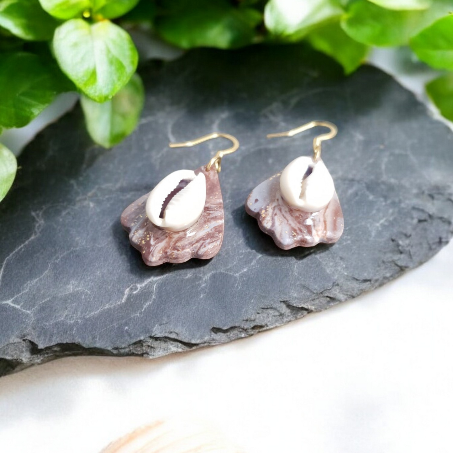 Boucles d'oreilles cauri artisanales | Sagesse