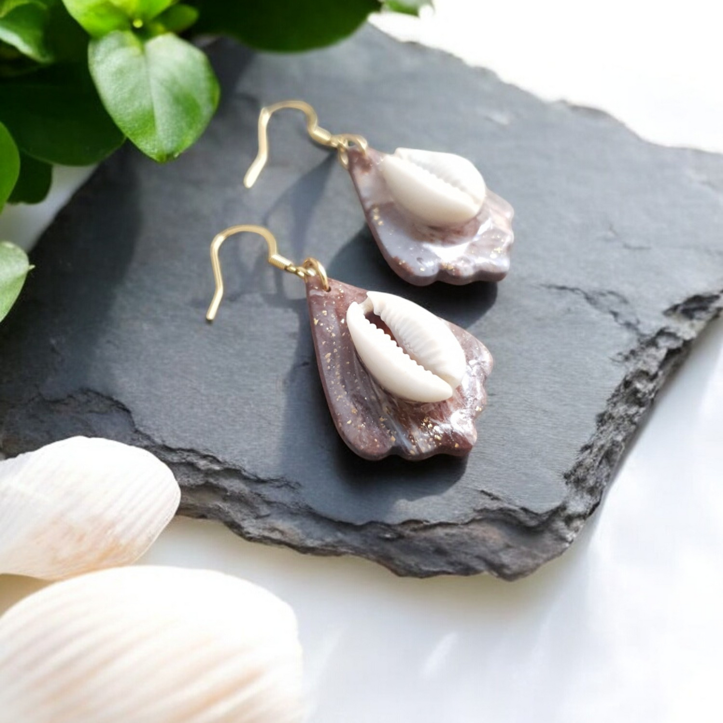 Boucles d'oreilles cauri artisanales | Sagesse
