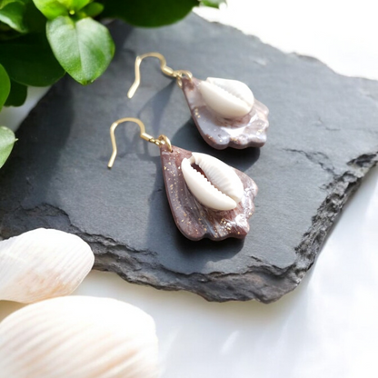 Boucles d'oreilles cauri artisanales | Sagesse