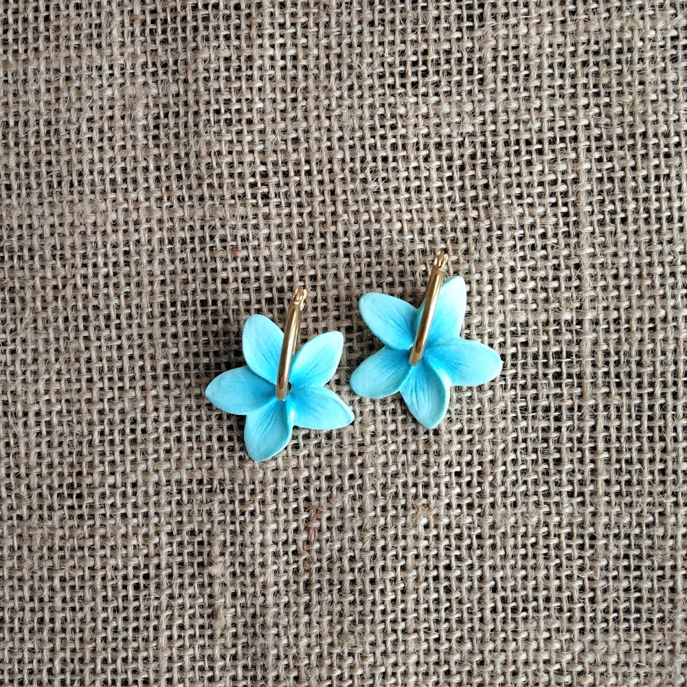 Boucles d'oreilles frangipanier artisanales | 6 couleurs