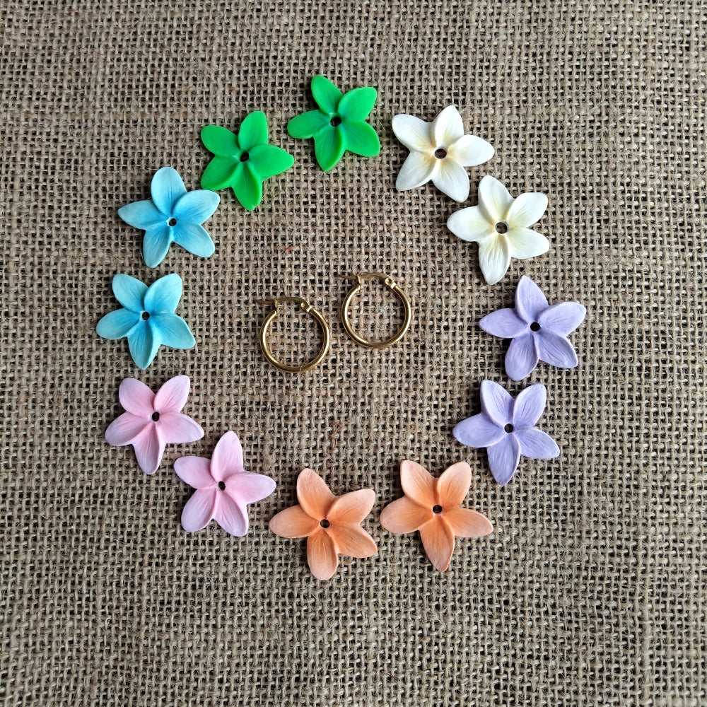 Boucles d'oreilles frangipanier artisanales | 6 couleurs