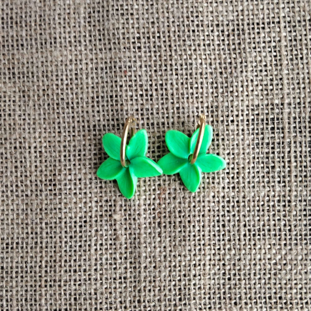 Boucles d'oreilles frangipanier artisanales | 6 couleurs