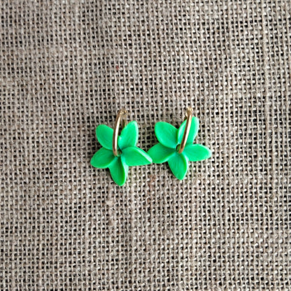 Boucles d'oreilles frangipanier artisanales | 6 couleurs