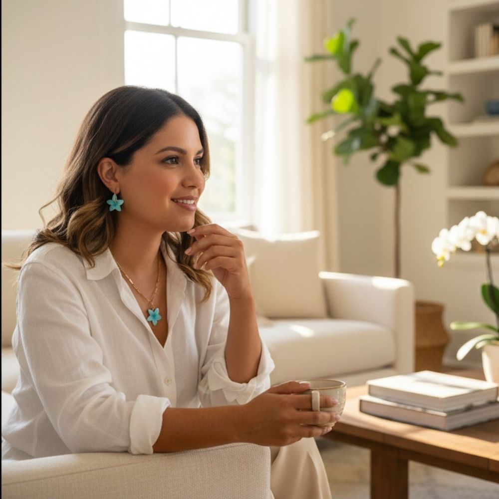 Duo Frangipanier - Collier + Boucles assorties